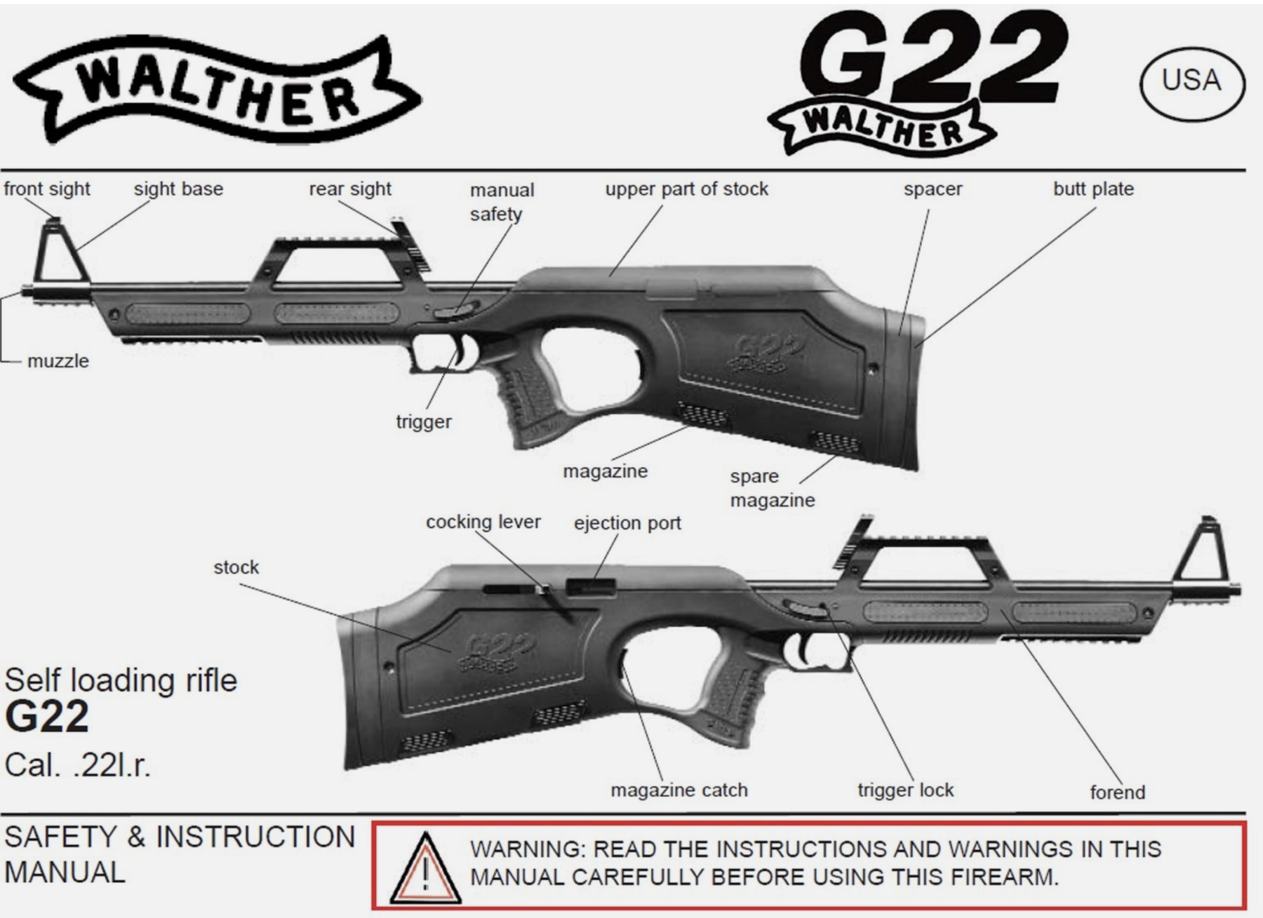 Walther G22 factory manual diagram
