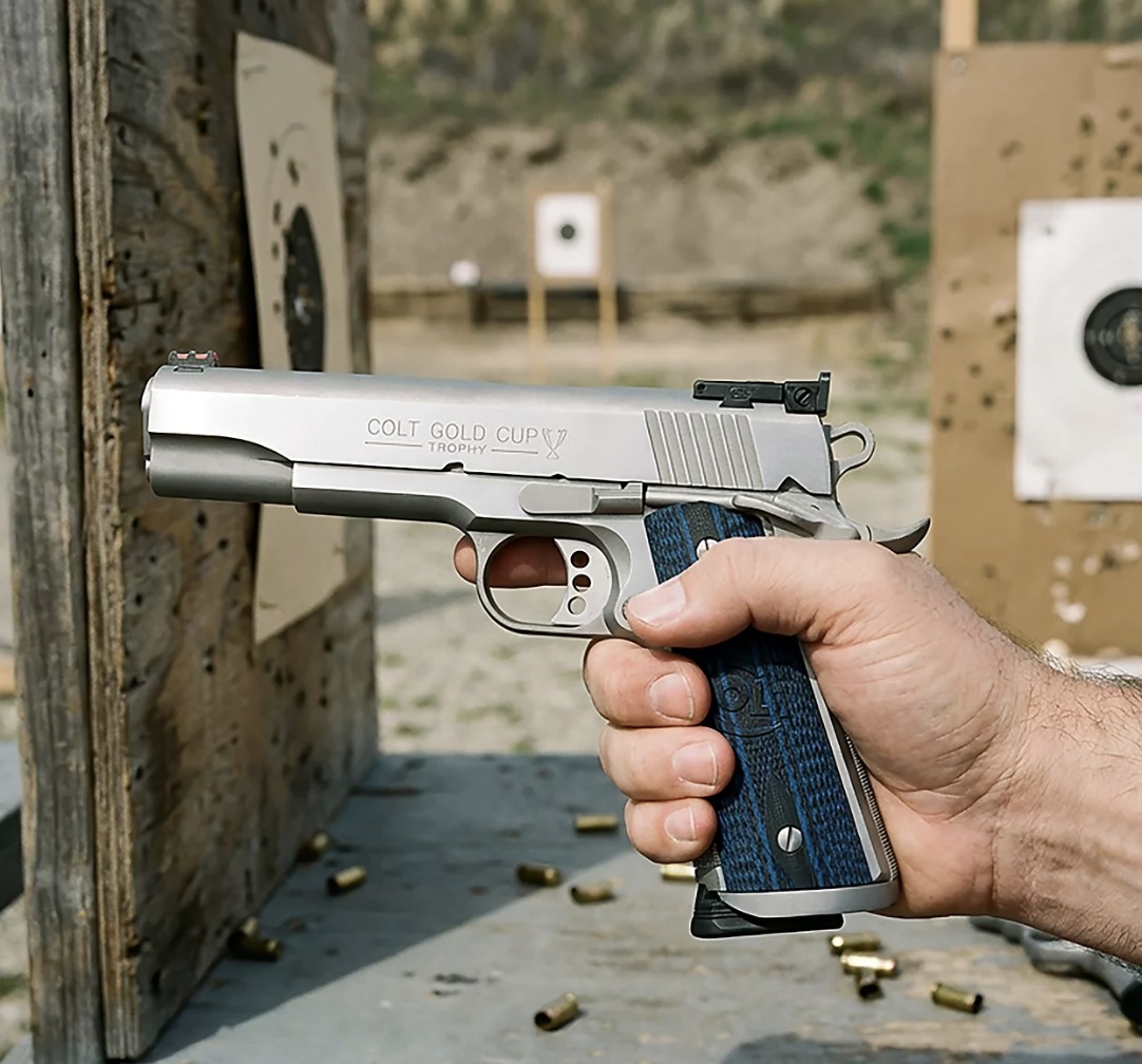 Colt Gold Cup Trophy at range