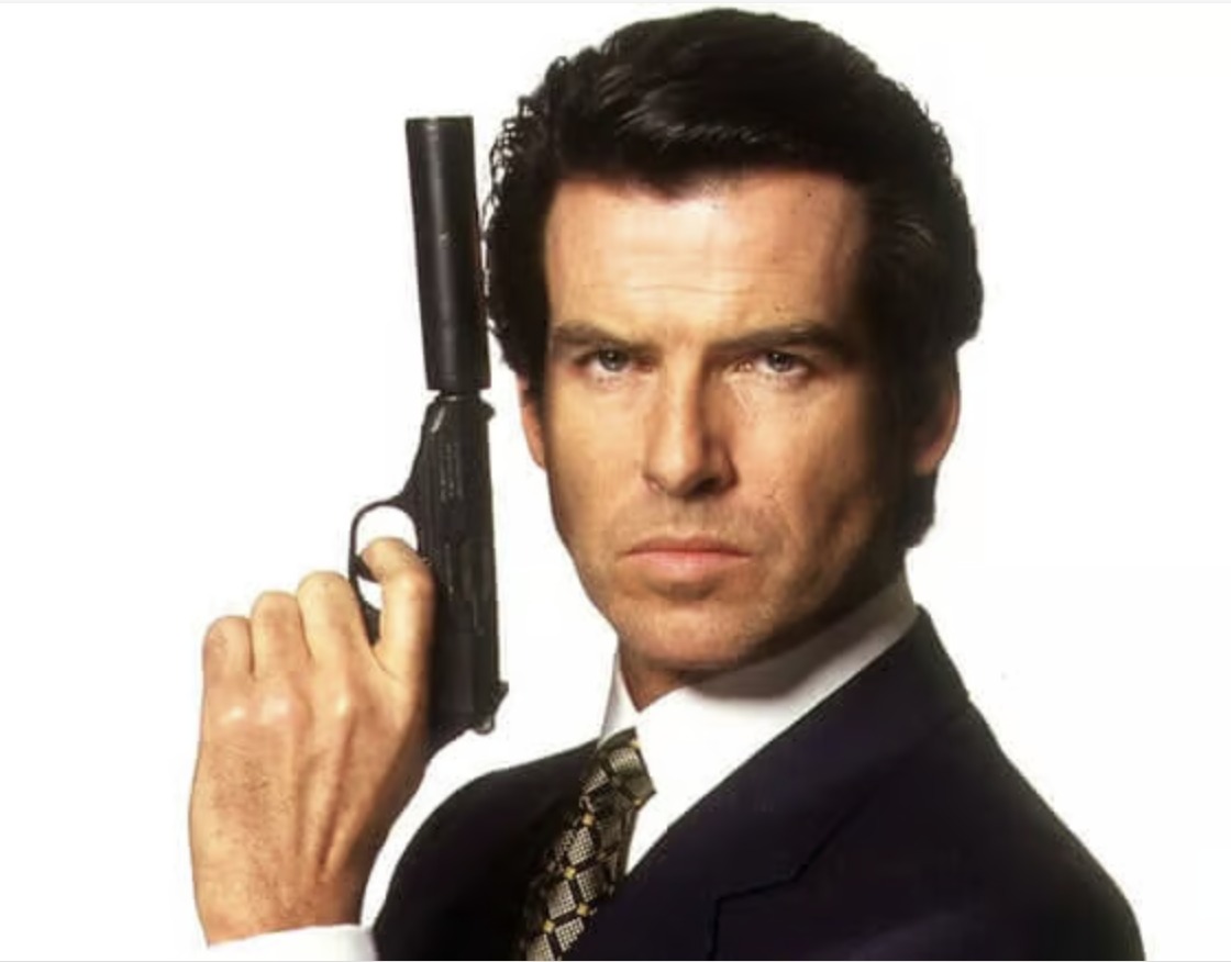 Pierce Brosnan with Walther PPK and silencer